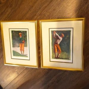 SET OF 2 FRAMED GLEN GREEN THE DRIVE & SAND WEDGE